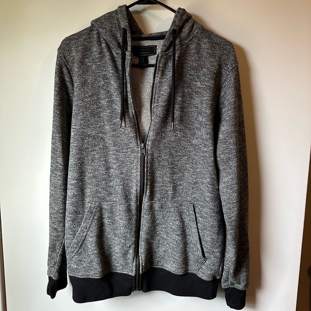 Forever 21 Men's Charcoal Zip-Up Sweater